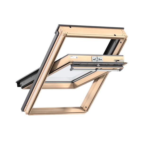 VELUX střešní okno dřevěné kyvné s horním ovládáním tlumící hluk GGL PK04 3062 94x98cm