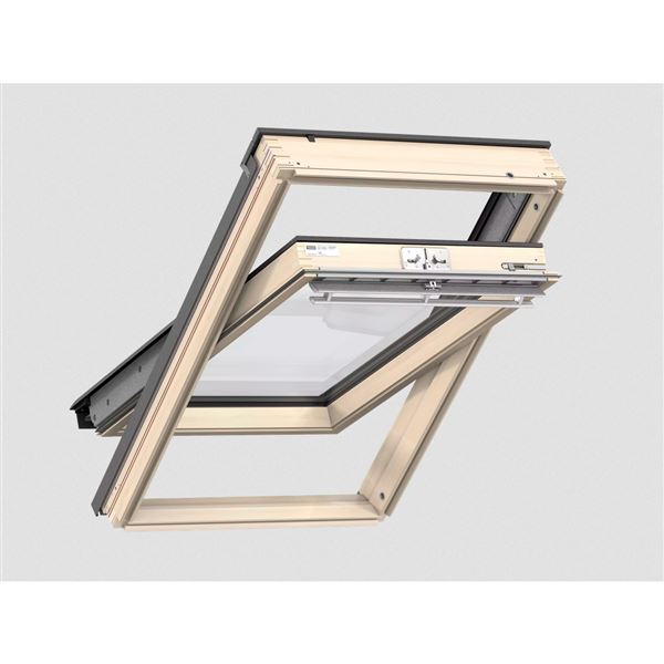 VELUX střešní okno dřevěné kyvné, horní ovládání GLL FK04 1061 66x98cm trojsklo