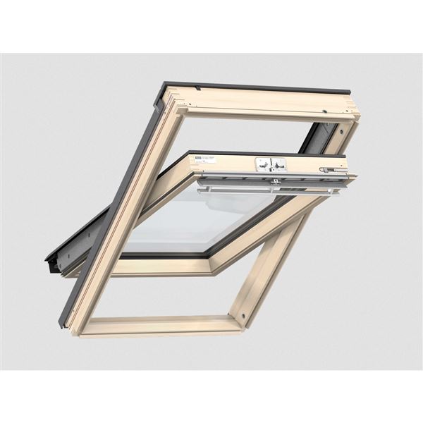 VELUX střešní okno dřevěné kyvné, horní ovládání GLL FK06 1061 66x118cm trojsklo