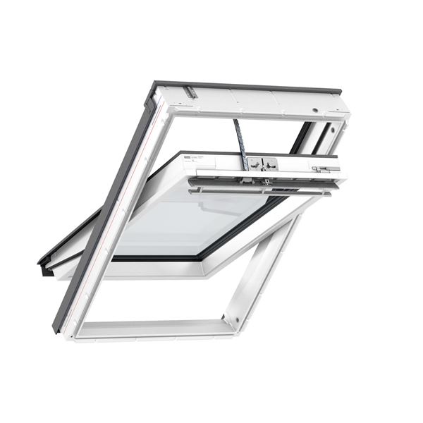 VELUX střešní okno plastové kyvné, elektrické horní ovládání GLU MK06 006121A 78x118cm