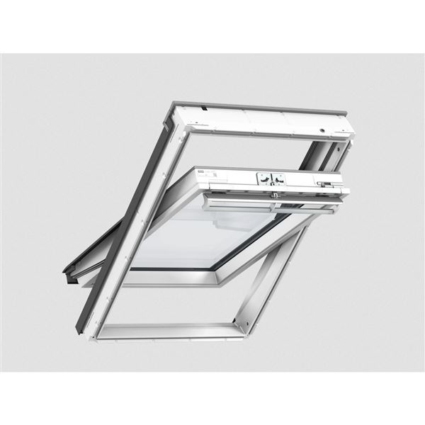 VELUX střešní okno plastové bílé kyvné, horní ovládání GGU SK10 0066 114x160cm trojsklo