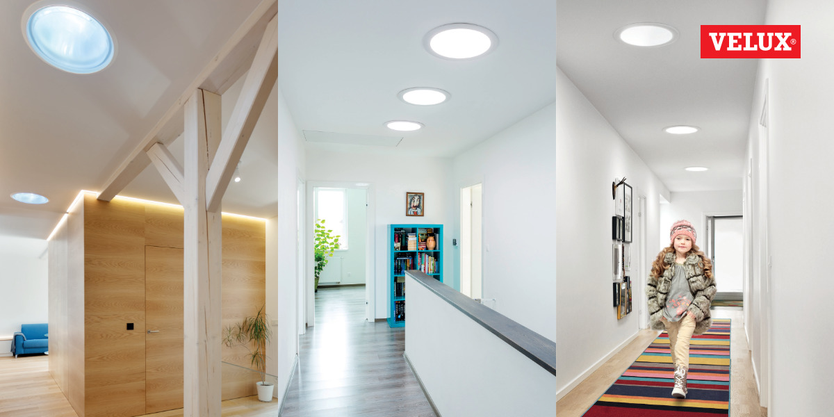 Světlovody Velux v praxi. Inspirace, jak prosvětlit tmavé chodby a interiéry pomocí střešních světlovodů.